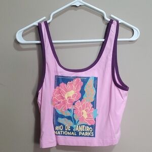 Nobo Pink Floral Graphic Tank Top Size Xl
